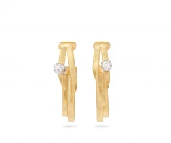 Marco Bicego Marrakech Gold Coil Hoops With Diamond Stations