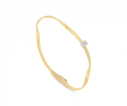 Marco Bicego Marrakech Gold Coil Diamond Station Bangle, 2mm